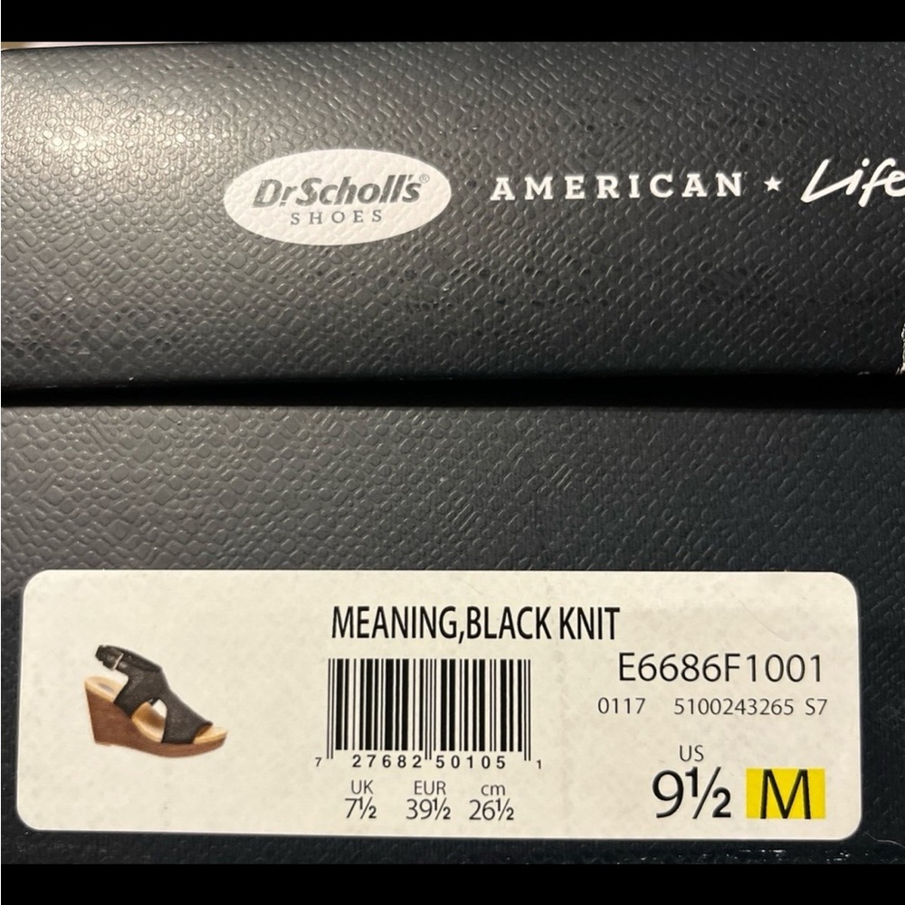Dr. Scholl’s Wedge - black fabric - Comfort sole- size 9.5 - Picture 2 of 4